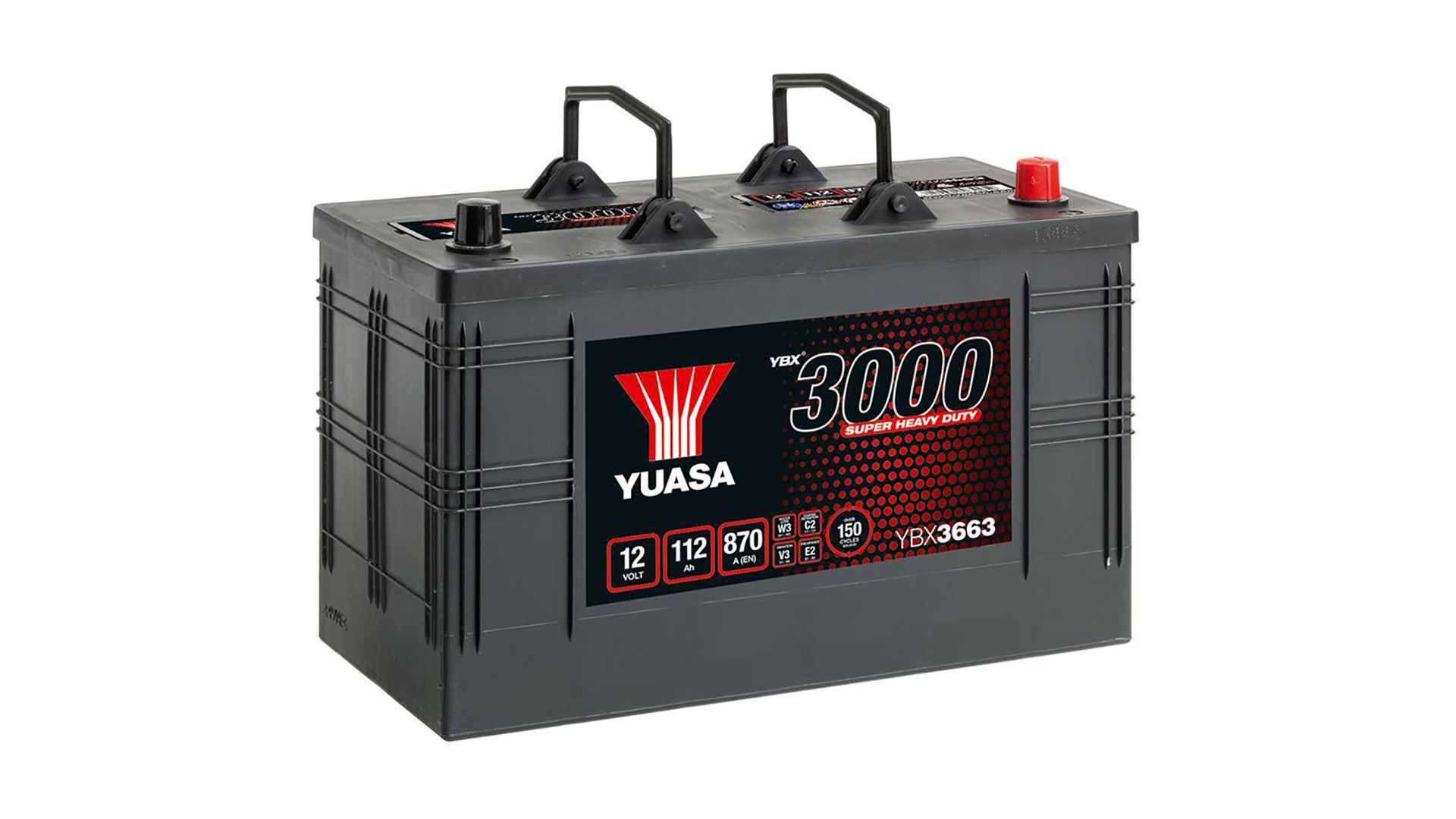  YBX3663 12V 112Ah 870A Yuasa Super Heavy Duty SMF Battery 