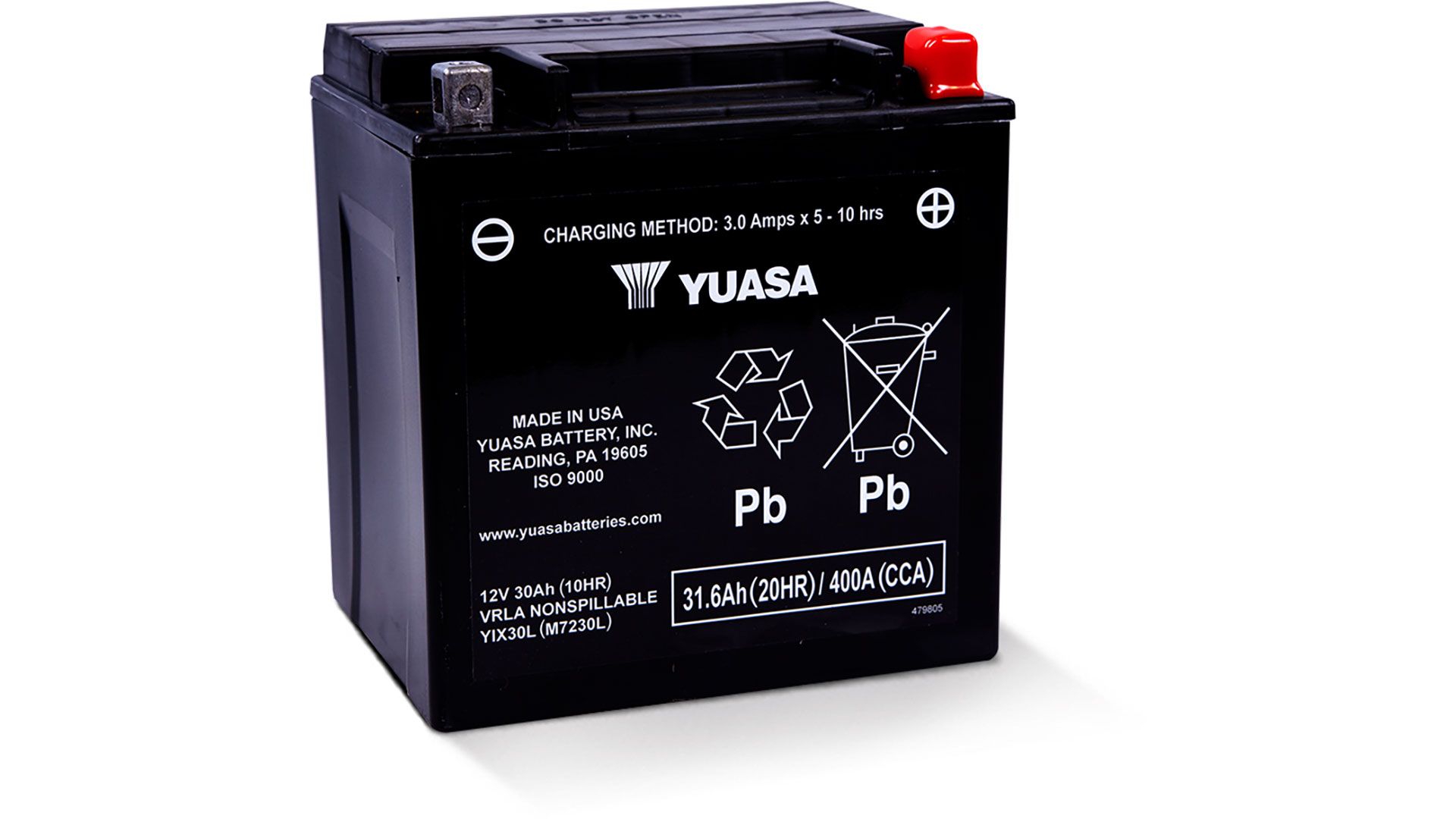  YIX30L-BS-PW (CP) 12V Yuasa High Performance MF VRLA Battery 