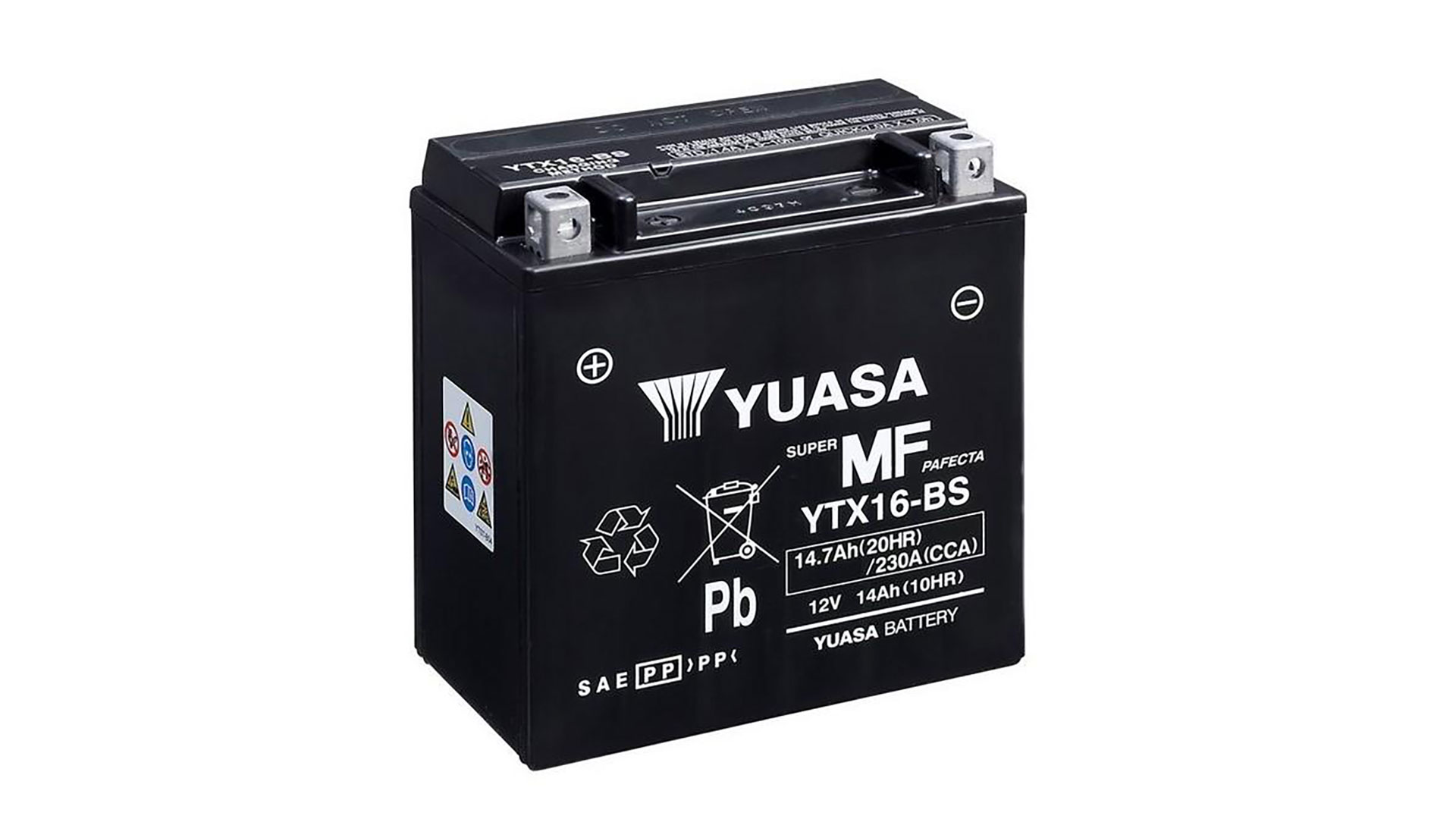  YTX16-BS (CP) 12V Yuasa MF VRLA Battery 