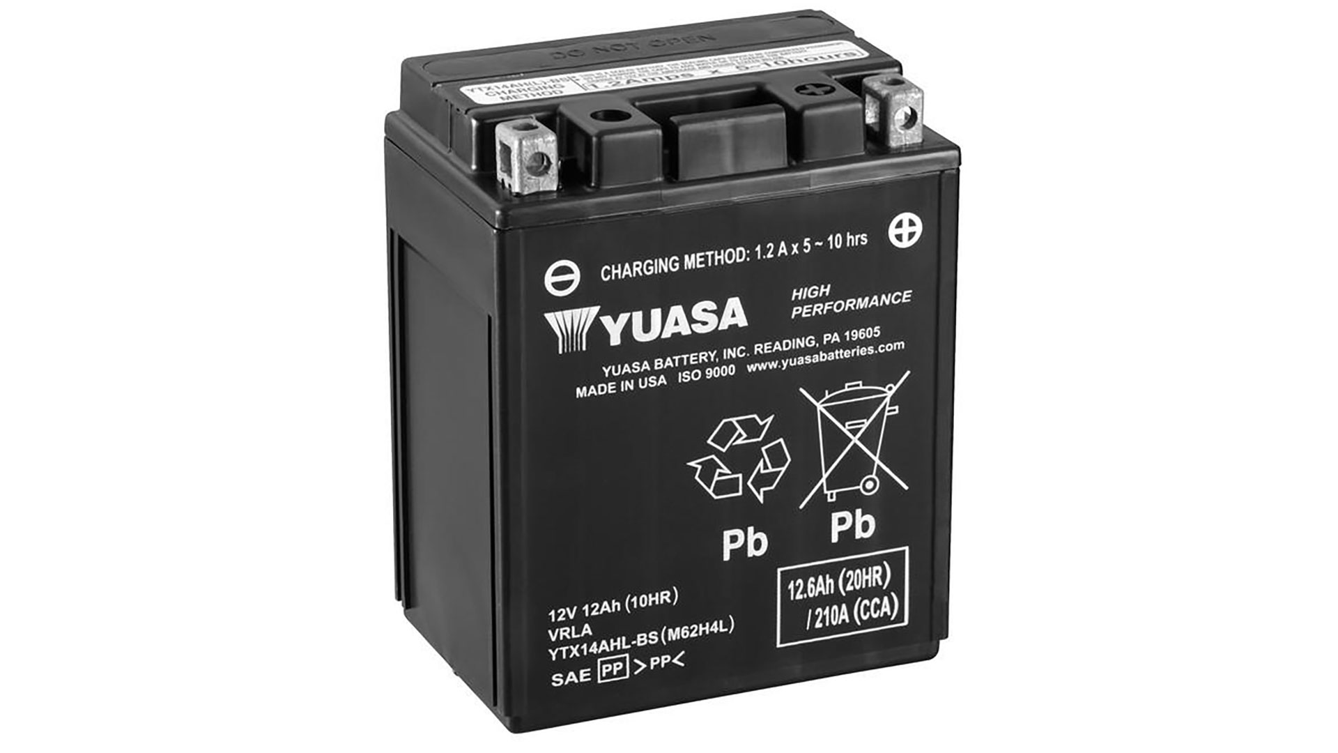  YTX14AHL-BS (CP) 12V Yuasa High Performance MF VRLA Battery 