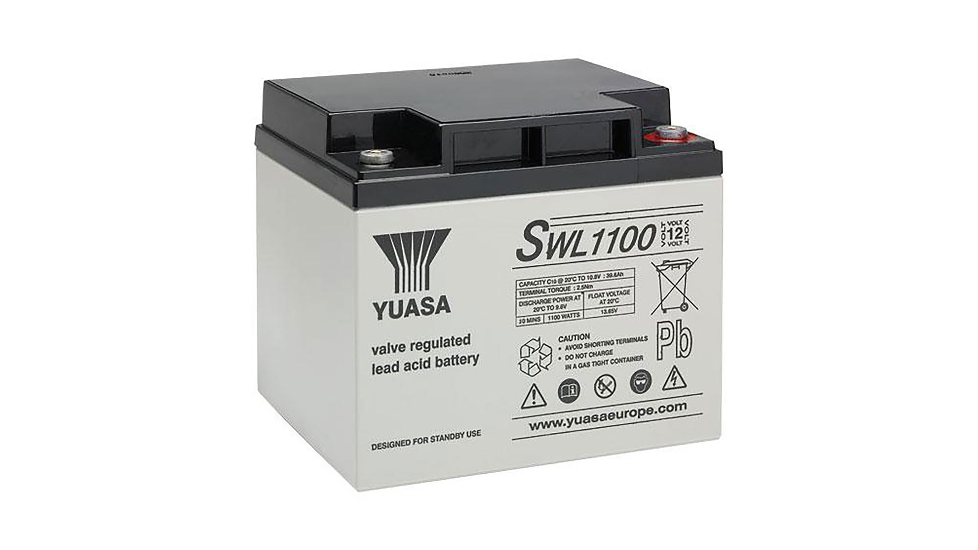 SWL1100 (12V 40.6Ah) Yuasa High Rate VRLA Battery