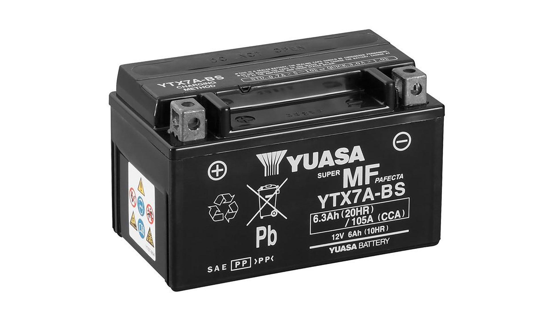  YTX7A-BS (CP) 12V Yuasa MF VRLA Battery 