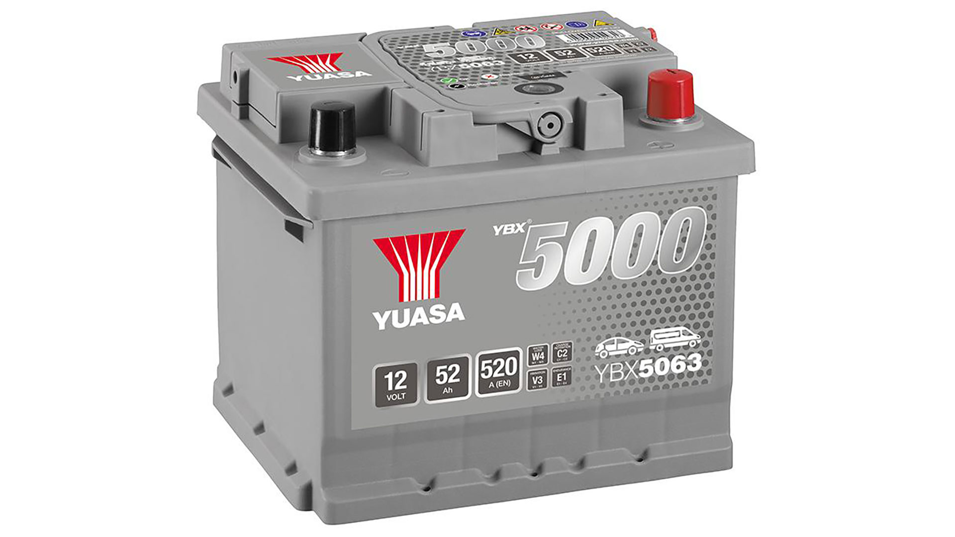  YBX5063 12V 52Ah 520A Yuasa Silver High Performance Battery 