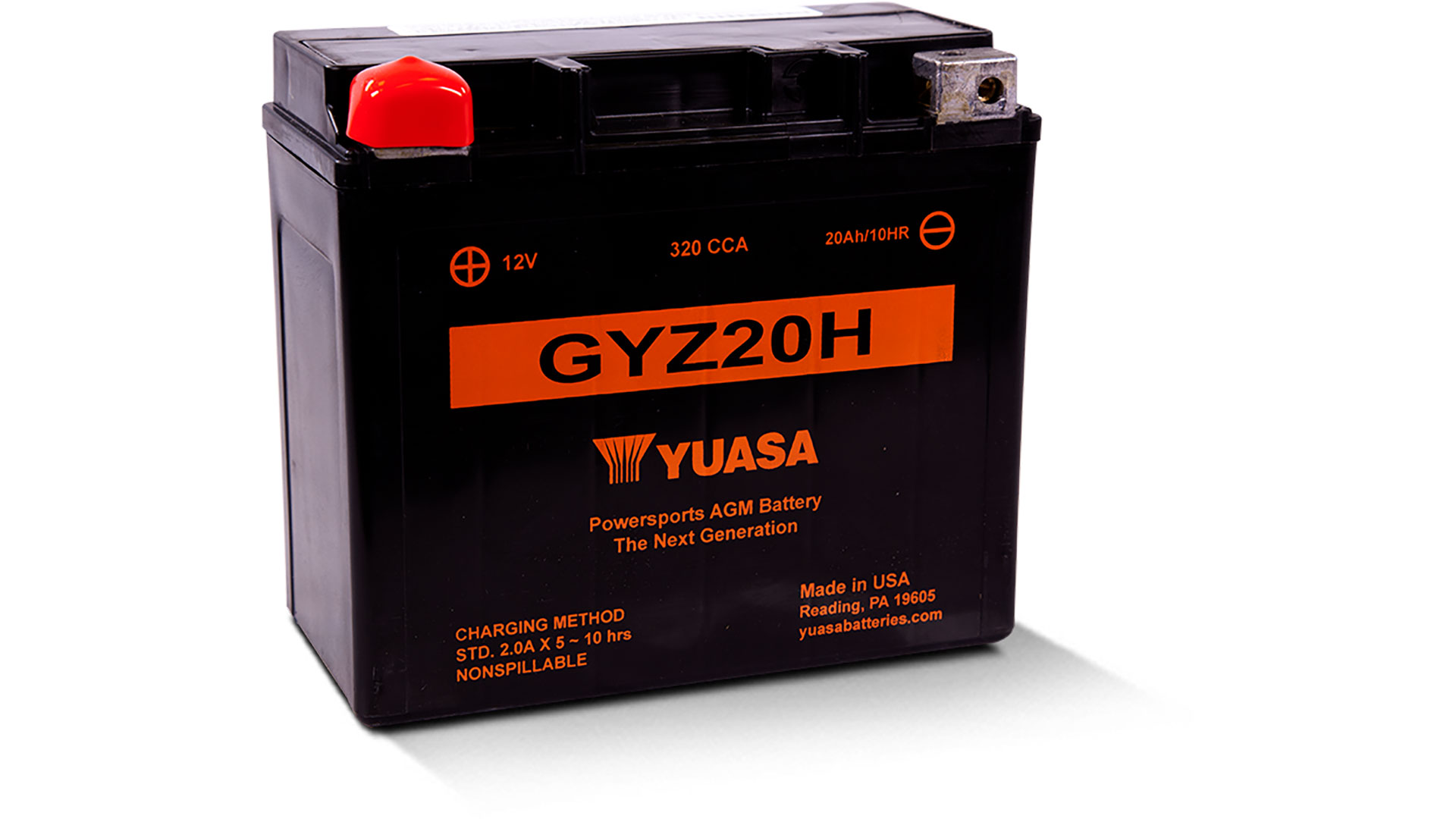 GYZ20H (WC) 12V Yuasa High Performance MF VRLA Battery