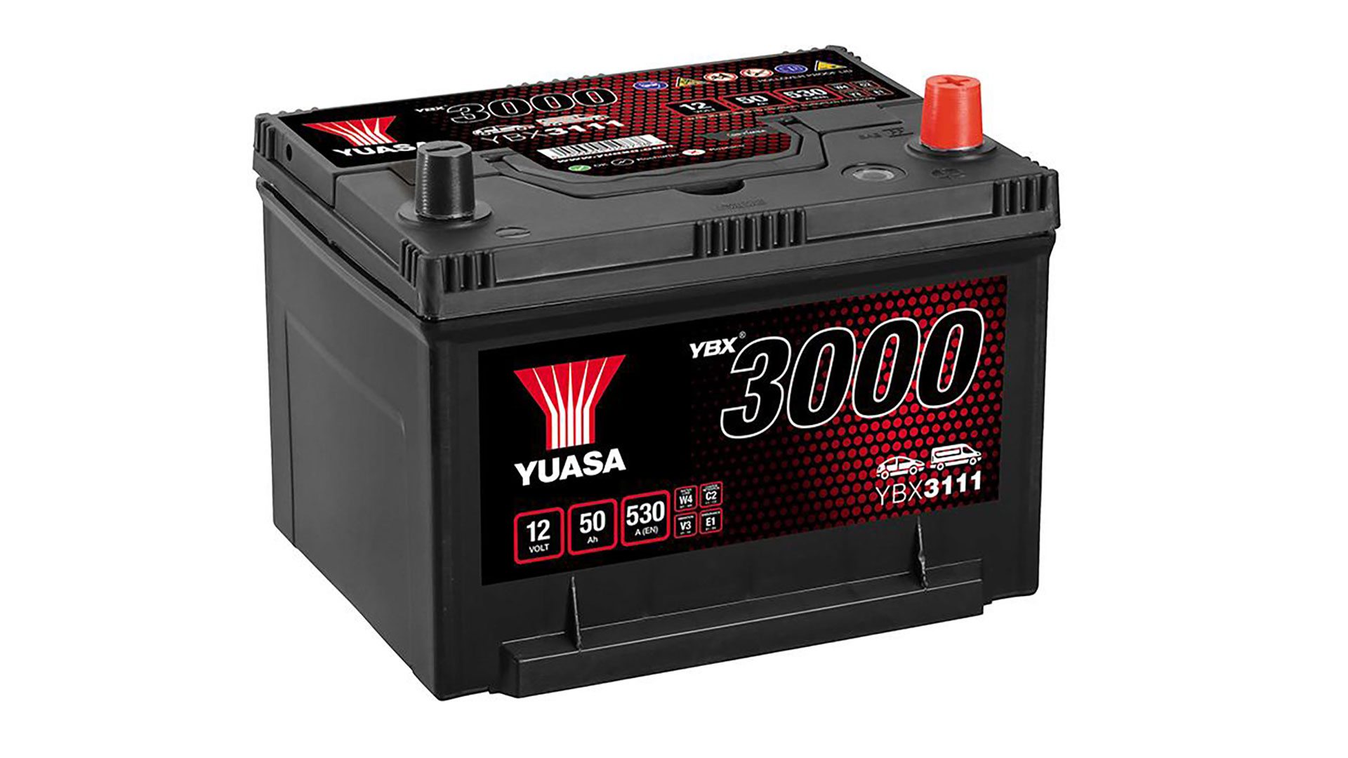 YBX3111 12V 50Ah 530A Yuasa SMF Battery