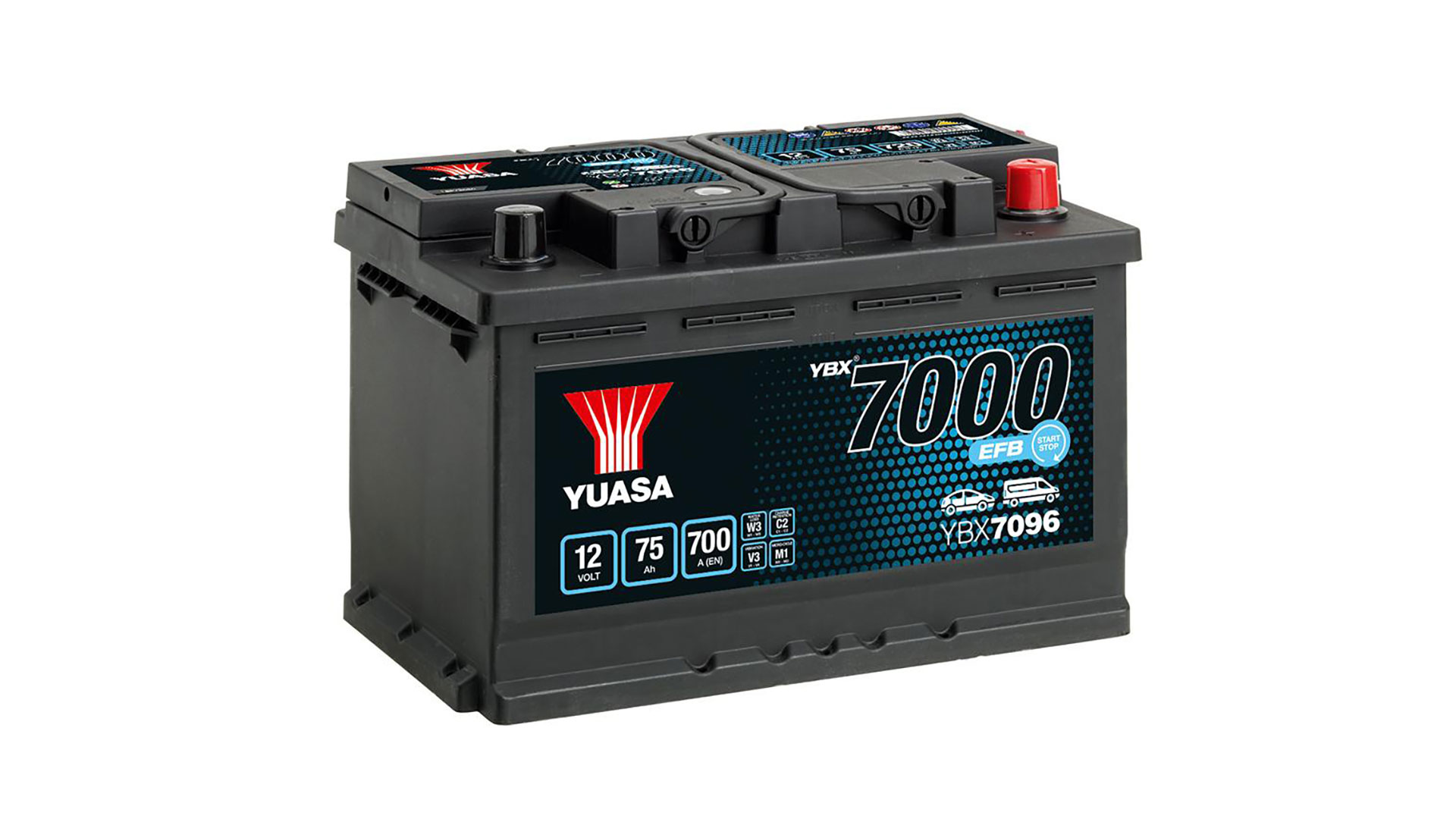 BATTERIE YUASA YBX7096 START STOP EFB 12V 75AH 700A - Batteries Auto,  Voitures, 4x4, Véhicules Start & Stop Auto - BatterySet