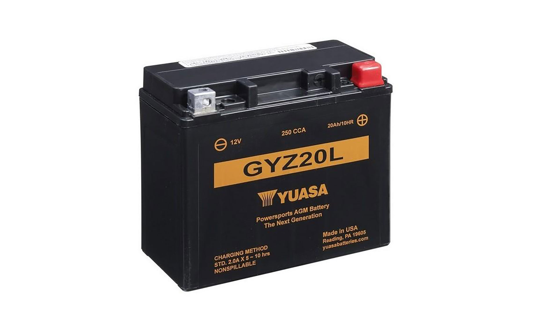  GYZ20L (WC) 12V Yuasa High Performance MF VRLA Battery 